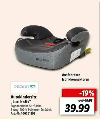 Lidl Osann Autokindersitz „lux Isofix” Angebot