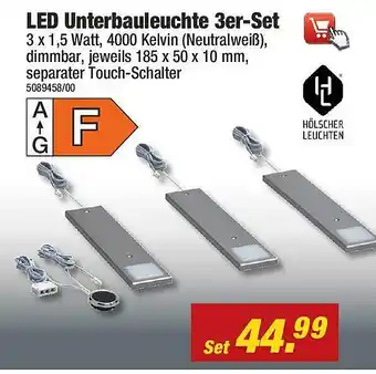 Poco Led Unterbauleuchte 3er Set Angebot