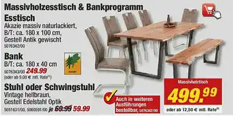 Poco Massivholzesstisch & Bankprogramm Esstisch, Bank, Stuhl Oder Schwingstuhl Angebot