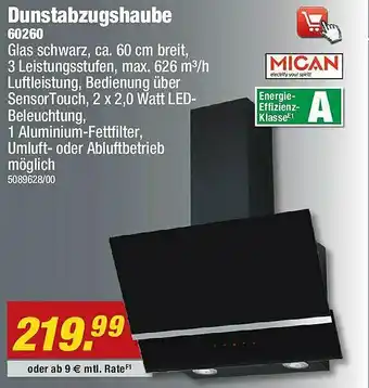 Poco Mican Dunstabzugshaube 60260 Angebot