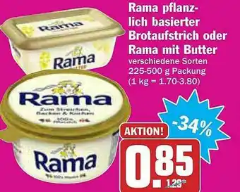 AEZ Rama Pflanzlich Basierter Brotaufstrich Oder Rama Mit Butter Angebot