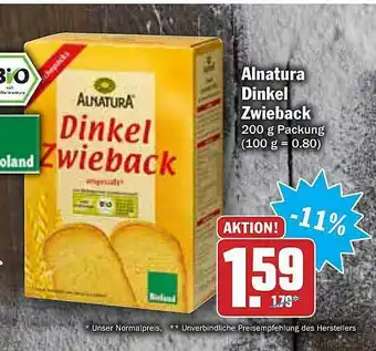 AEZ Alnatura Dinkel Zwieback Angebot