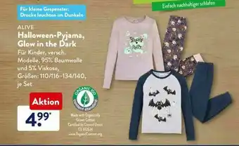 Aldi Süd Alive Halloween-pyjama, Glow In The Dark Angebot