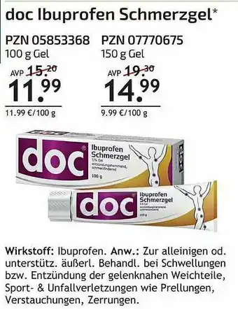 Aliva Doc Ibuprofen Schmerzgel Angebot