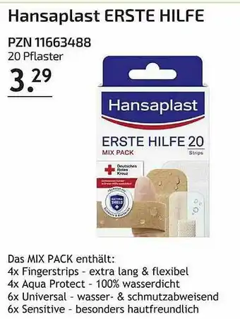 Aliva Hansaplast Erste Hilfe Angebot