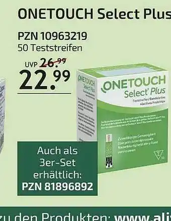 Aliva Onetouch Select Plus Angebot