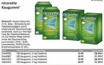 Aliva Nicorette Kaugummi Angebot