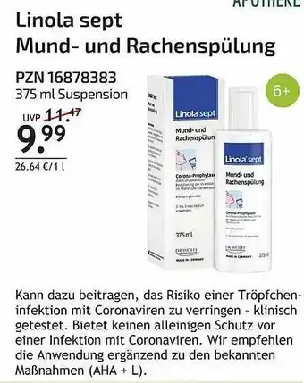 Aliva Linola Sept Mund- Und Rachenspülung Angebot