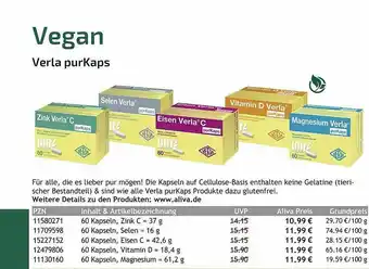 Aliva Vegan Verla Purkaps Angebot