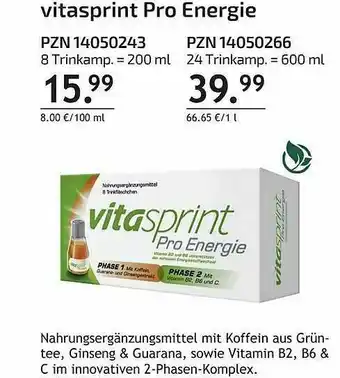 Aliva Vitasprint Pro Energie Angebot