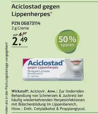 Aliva Aciclostad Gegen Lippenherpes Angebot