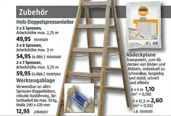 Bauhaus Holz-doppelsprossenleiter Werkzeugablage Angebot