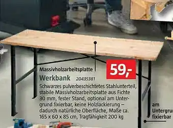 Bauhaus Massivholtzarbeitsplatte Werkbank Angebot