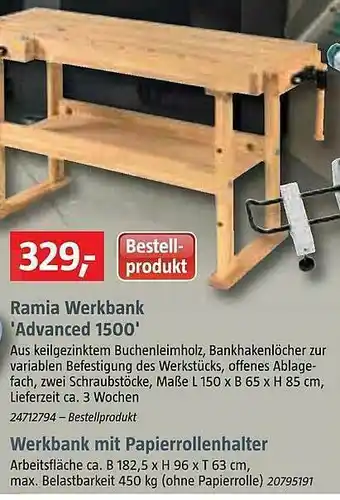 Bauhaus Ramia Werkabank 'advanced 1500' Angebot