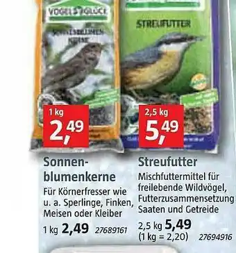 Bauhaus Sonnen-blumenkerne Streufutter Angebot