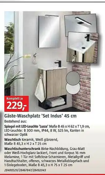 Bauhaus Gäste-waschplatz 'set Indus' 45 Cm Angebot