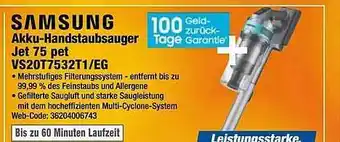 Expert Samsung Akku-handstaubsauger Jet 75 Pet Vs20t7532t1 Eg Angebot