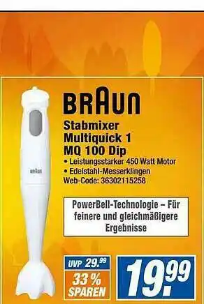 Expert Braun Stabmixer Multiquick 1 Mq 100 Dip Angebot