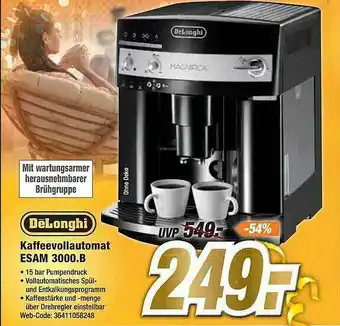 Expert Kaffeevollautomat Esam 3000.b Delonghi Angebot