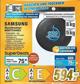 Expert Samsung Waschtrockner Wd8tt534aex Angebot