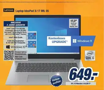 Expert Bening Lenovo Laptop Ideapad 3i 17 Iml 05 Angebot