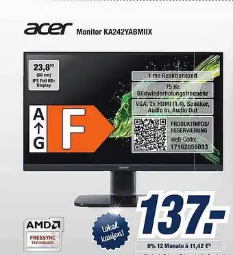 Expert Bening Acer Monitor Ka242yabmiix Angebot