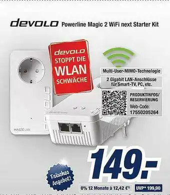 Expert Bening Devolo Powerline Magic 2 Wifi Next Starter Kit Angebot