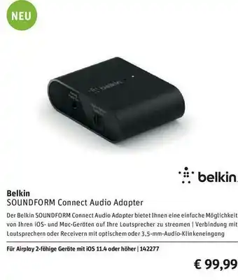 Gravis Belkin Soundform Connect Audio Adapter Angebot