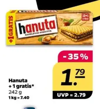 NETTO Ferrero Hanuta + 1 gratis 242 g Angebot