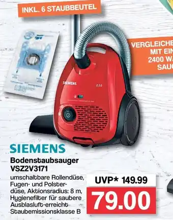 Famila Nord West Siemens Bodenstaubsauger VSZ2V3171 Angebot