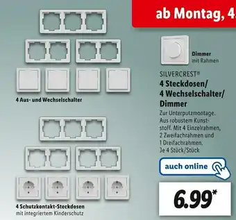 Lidl Silvercrest 4 steckdosen oder 4 wechselschalter/dimmer Angebot