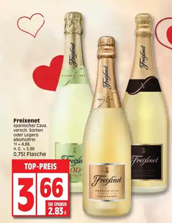 Edeka Freixenet spanischer Cava, versch. Sorten oder Legero alkoholfrei 0,75 L Angebot