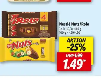 Lidl Nestlé nuts oder rolo Angebot