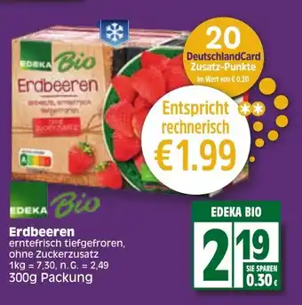 Edeka EDEKA BIO Erdbeeren erntefrisch tiefgefroren, ohne Zuckerzusatz 300g Packung Angebot