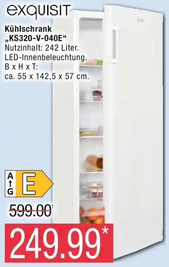 Marktkauf Exquisit Kühlschrank ,,KS320-V-040E" Angebot