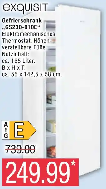 Marktkauf Exquisit Gefrierschrank ,,GS230-010E" Angebot