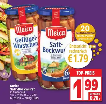 Edeka Meica Saft-Bockwurst in Eigenhaut 6 Stück 380 g Angebot