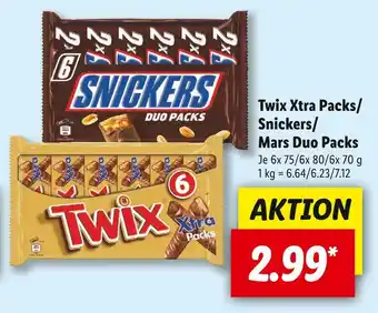 Lidl Mars twix xtra packs/ snickers/ mars duo packs Angebot