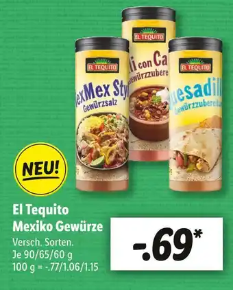 Lidl El tequito mexiko gewürze Angebot