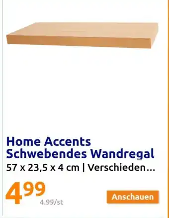 Action Home Accents Schwebendes Wandregal Angebot