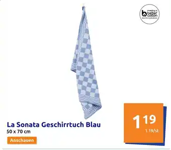 Action La Sonata Geschirrtuch Blau 50*70 Angebot