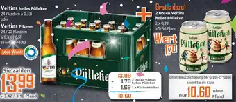 Klaas und Kock Veltins helles Pülleken oder Veltins Pilsener 24x0,33/20x0,5 L Flaschen Angebot