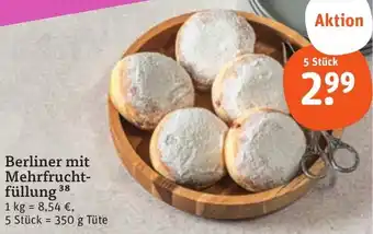 tegut Berliner mit Mehrfruchtfüllung 350 g Tüte Angebot