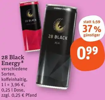 tegut 28 Black Energy  0,25 L Dose Angebot