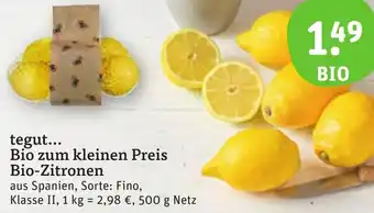 tegut tegut Bio zum kleinen Preis Bio-Zitronen 500 g Netz Angebot