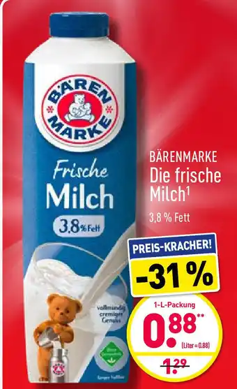 Aldi Nord Bärenmarke Die frische Milch 1L Angebot