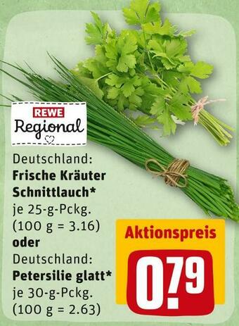 REWE Rewe regional frische kräuter schnittlauch oder petersilie glatt Angebot
