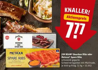 REWE Jim beam bourbon ribs oder metaxa spare ribs Angebot