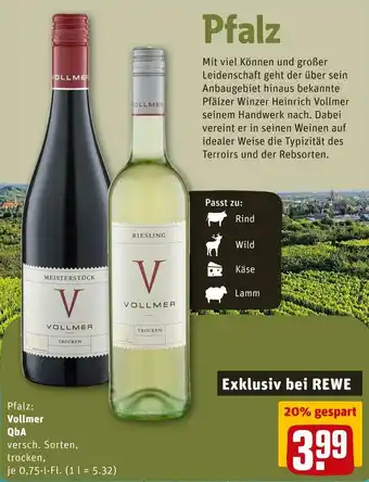 REWE Vollmer weiß- oder rotwein Angebot