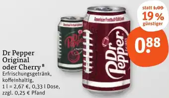 tegut Dr Pepper Original oder Cherry 0,33 L Dose Angebot